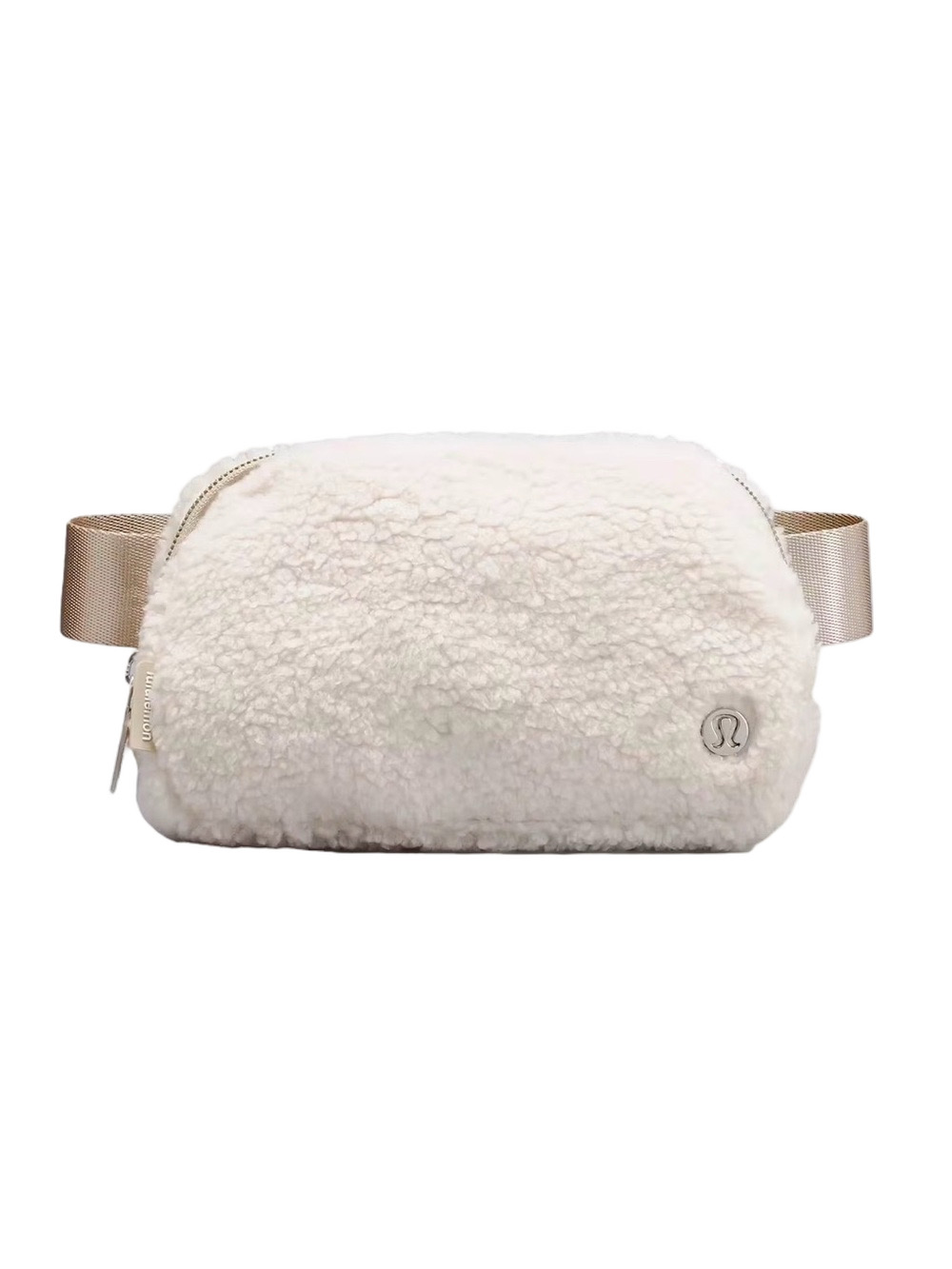 Lululemon Cream Fleece Everywhere Sherpa Crossbody Bag LU9BDUS Gold Hardwear